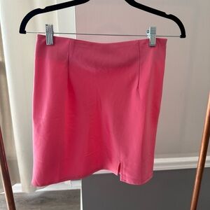 OH POLLY Pink Satin Mini Skirt